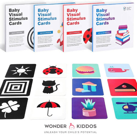 4 Sets Of Brain Visual Stimulation Flash Cards For Babies (0-36 months) - WonderKiddos