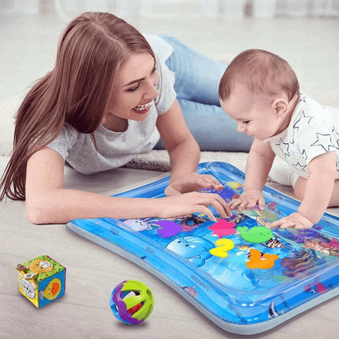 Inflatable Tummy Time Mat Premium Baby Water Play Mat - WonderKiddos